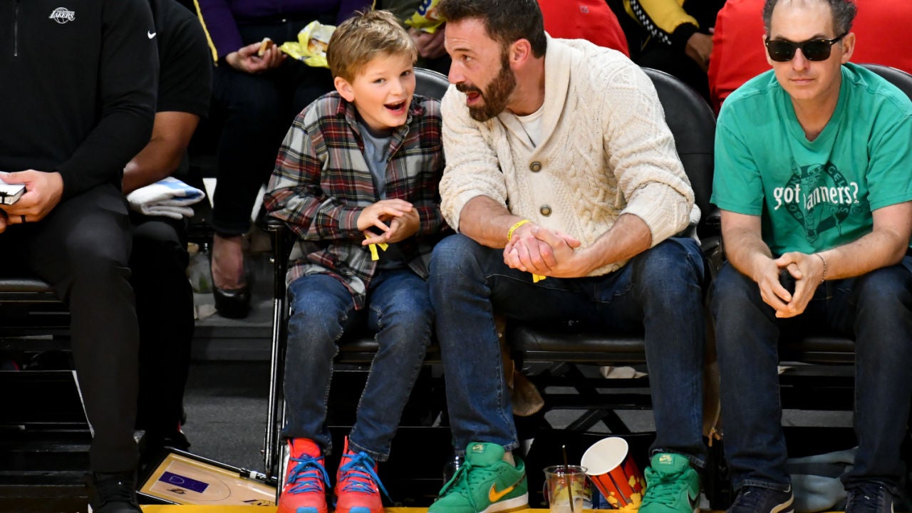Ben Affleck and Son Samuel Make Rare Public Appearance Courtside at